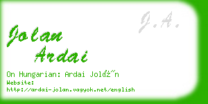 jolan ardai business card